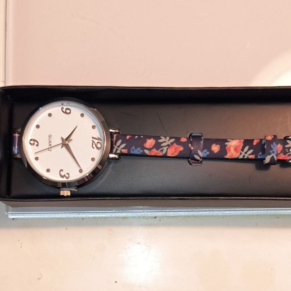 Budding Beauty Skinny Strap Watch